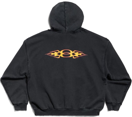 Balenciaga FW24 Logo Print Black Zip Hoodie Unisex Regular Fit. 770939TQVW91134 Lookbook Balenciaga FW24 Logo Print Black Zip Hoodie Unisex Regular Fit. 770939TQVW91134