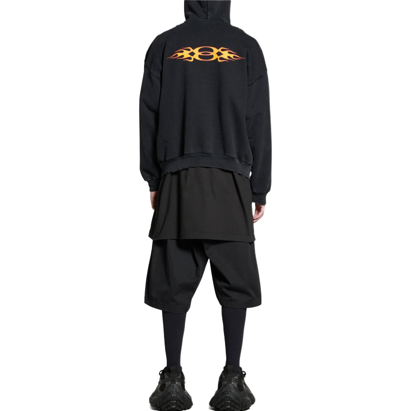 Purchase Balenciaga FW24 Logo Print Black Zip Hoodie Unisex Regular Fit. 770939TQVW91134