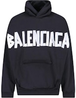 Balenciaga FW24 Logo Print Hoodie Black Unisex Regular Fit. 744441TQVQ91073 Balenciaga FW24 Logo Print Hoodie Black Unisex Regular Fit. 744441TQVQ91073