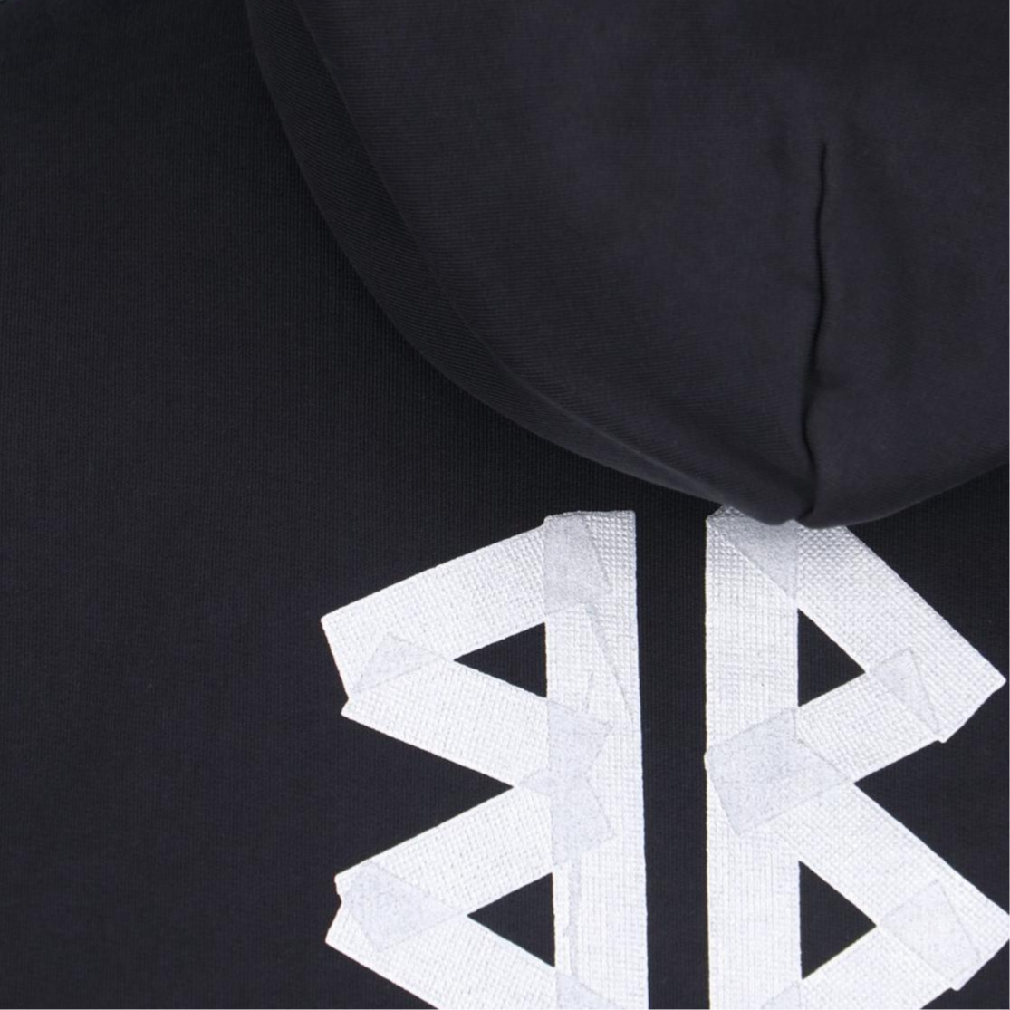 Cheap 발렌시아가 FW24 로고 프린트 후드티 블랙 유니섹스 레귤러 핏. 744441TQVQ91073