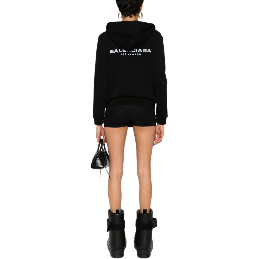 Balenciaga FW24 Logo Print Hoodie Unisex Black Regular Fit Casual Wear. 788243TQVV11000 圖 4