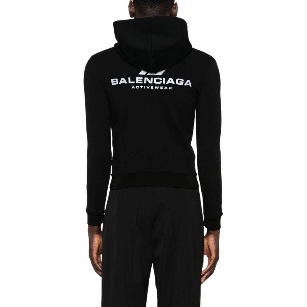 Balenciaga FW24 Logo Print Hoodie Unisex Black Regular Fit Casual Wear. 788243TQVV11000 圖 6