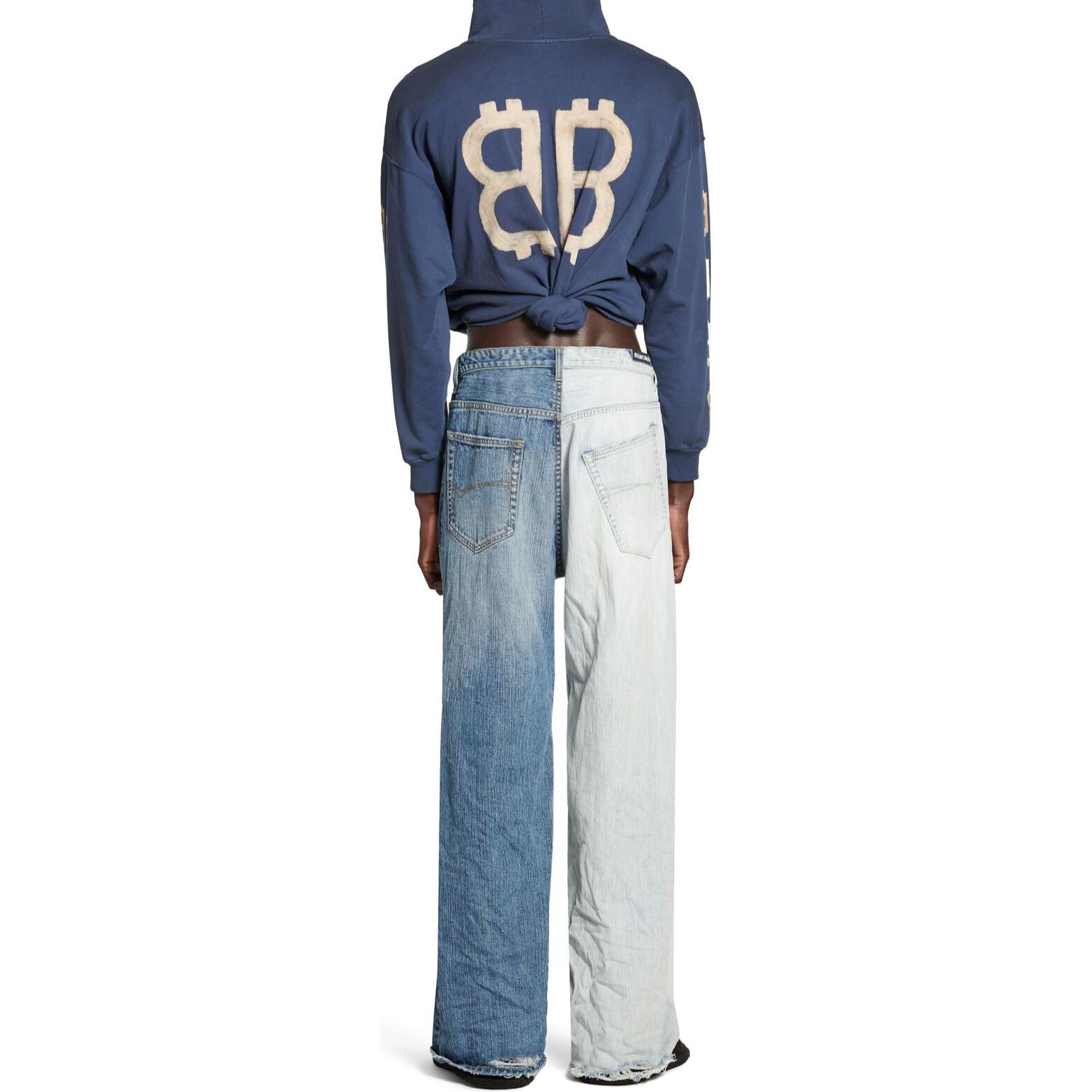 Purchase Balenciaga FW24 藍色標誌印花連帽衫 男女皆宜標準版型。 767877TOVU74108