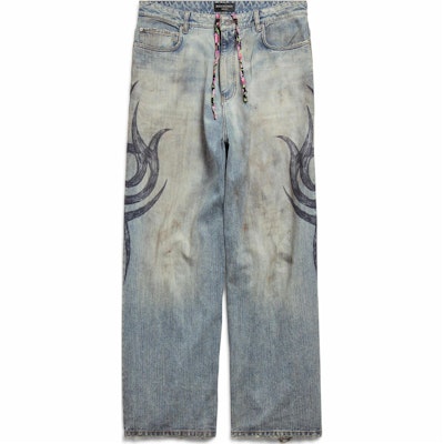 Balenciaga FW24 Jeans Vaqueros Sueltos Unisex Azul con Logo Impreso. 809360TRW775760 Order Balenciaga FW24 Jeans Vaqueros Sueltos Unisex Azul con Logo Impreso. 809360TRW775760