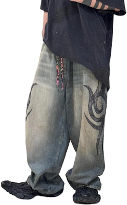 Balenciaga FW24 Jeans Vaqueros Sueltos Unisex Azul con Logo Impreso. 809360TRW775760 Shop Balenciaga FW24 Jeans Vaqueros Sueltos Unisex Azul con Logo Impreso. 809360TRW775760