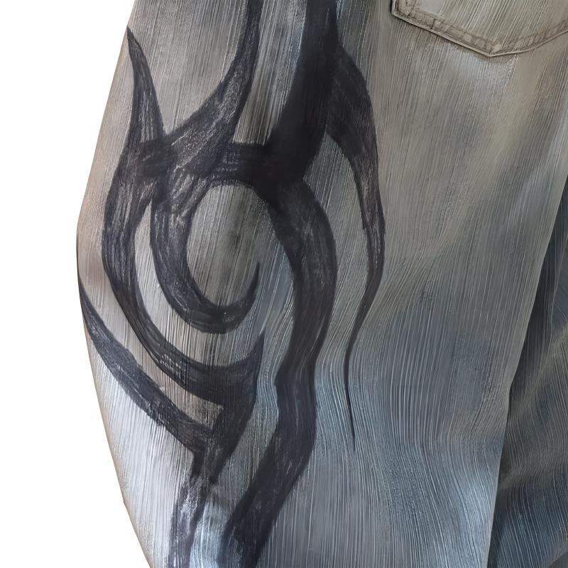 Details for Balenciaga FW24 Jeans Vaqueros Sueltos Unisex Azul con Logo Impreso. 809360TRW775760