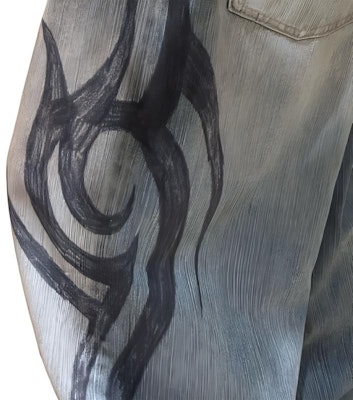 Balenciaga FW24 Jeans Vaqueros Sueltos Unisex Azul con Logo Impreso. 809360TRW775760 Details for Balenciaga FW24 Jeans Vaqueros Sueltos Unisex Azul con Logo Impreso. 809360TRW775760