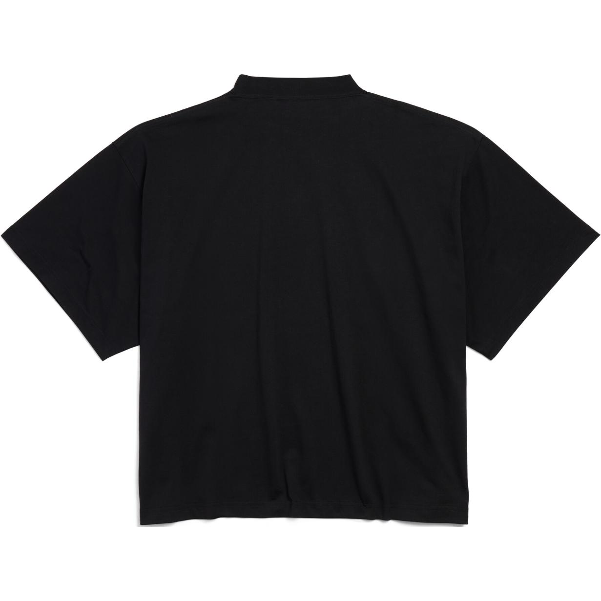 Balenciaga FW24 Logo Print Loose Fit Unisex Black T-Shirt. 818431TRVL51000 圖 3