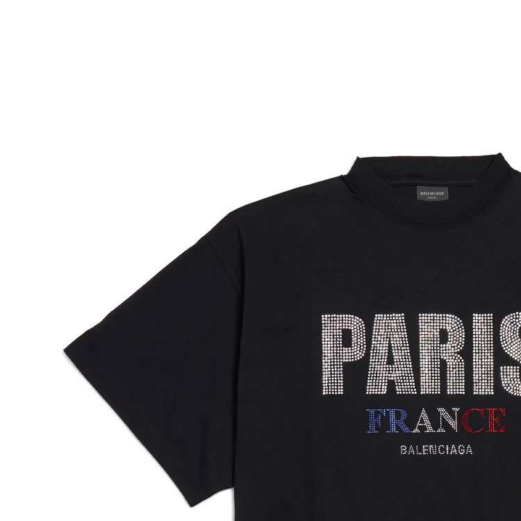 Balenciaga FW24 Logo Print Loose Fit Unisex Black T-Shirt. 818431TRVL51000 圖 4
