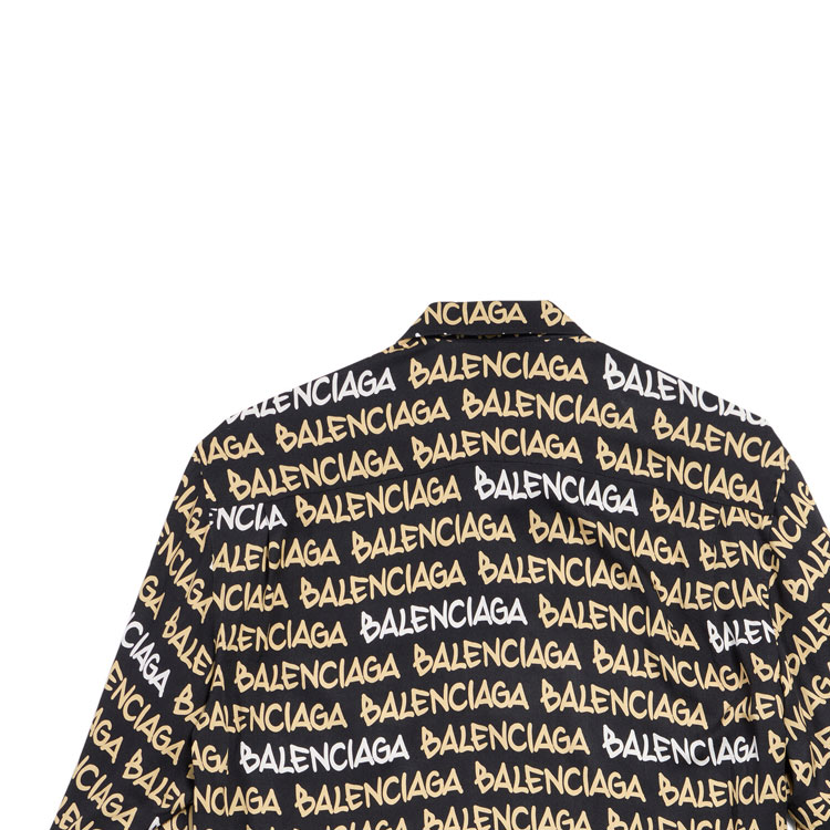 Balenciaga FW24 Logo Print Oversized Shirt Unisex Black Long Sleeve 681812TRLJ31094 圖 5