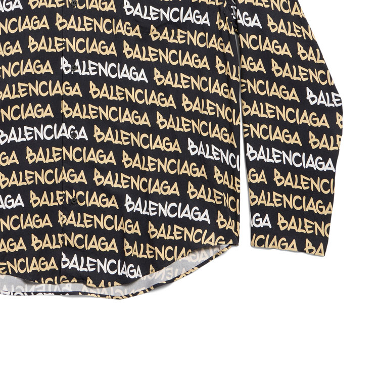 Balenciaga FW24 Logo Print Oversized Shirt Unisex Black Long Sleeve 681812TRLJ31094 圖 6