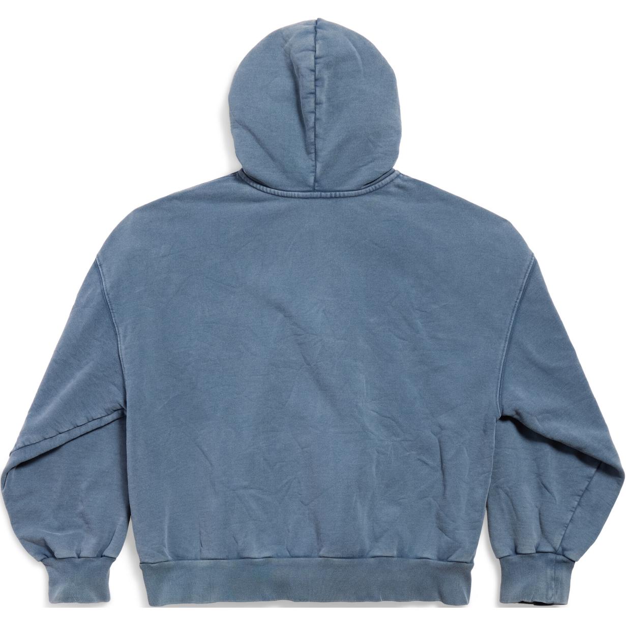 Balenciaga FW24 Logo Print Zip Hoodie Unisex Regular Fit Faded Blue. 803264TRVL99340 圖 3