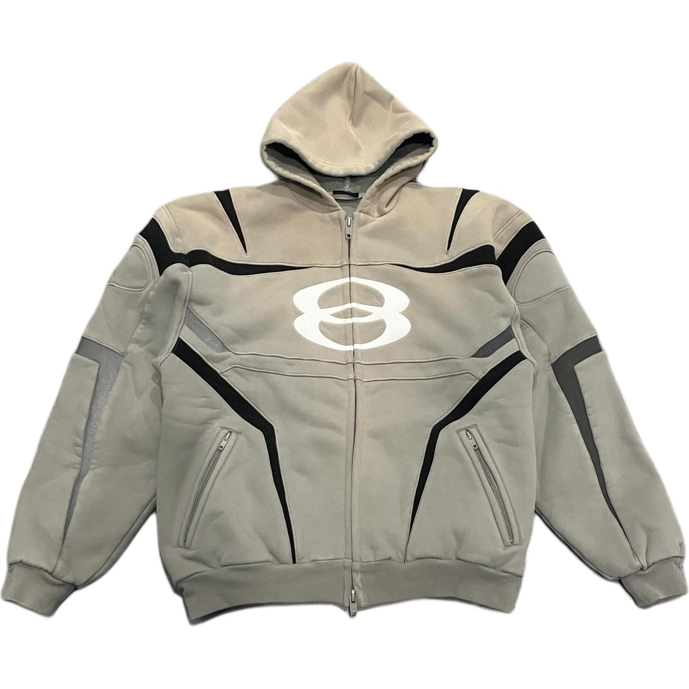 Balenciaga FW24 Logo Zip-Up Hoodie Loose Fit Khaki 790359TQVM21250