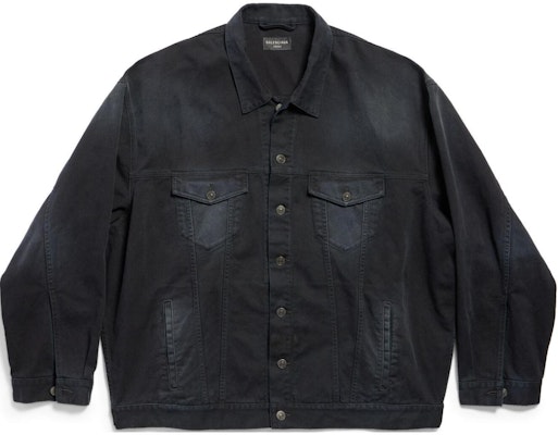 巴黎世家FW24金属BB标志喷绘牛仔夹克男女同款黑色宽松款式夹克。 793892TNW111672 Buy 巴黎世家FW24金属BB标志喷绘牛仔夹克男女同款黑色宽松款式夹克。 793892TNW111672