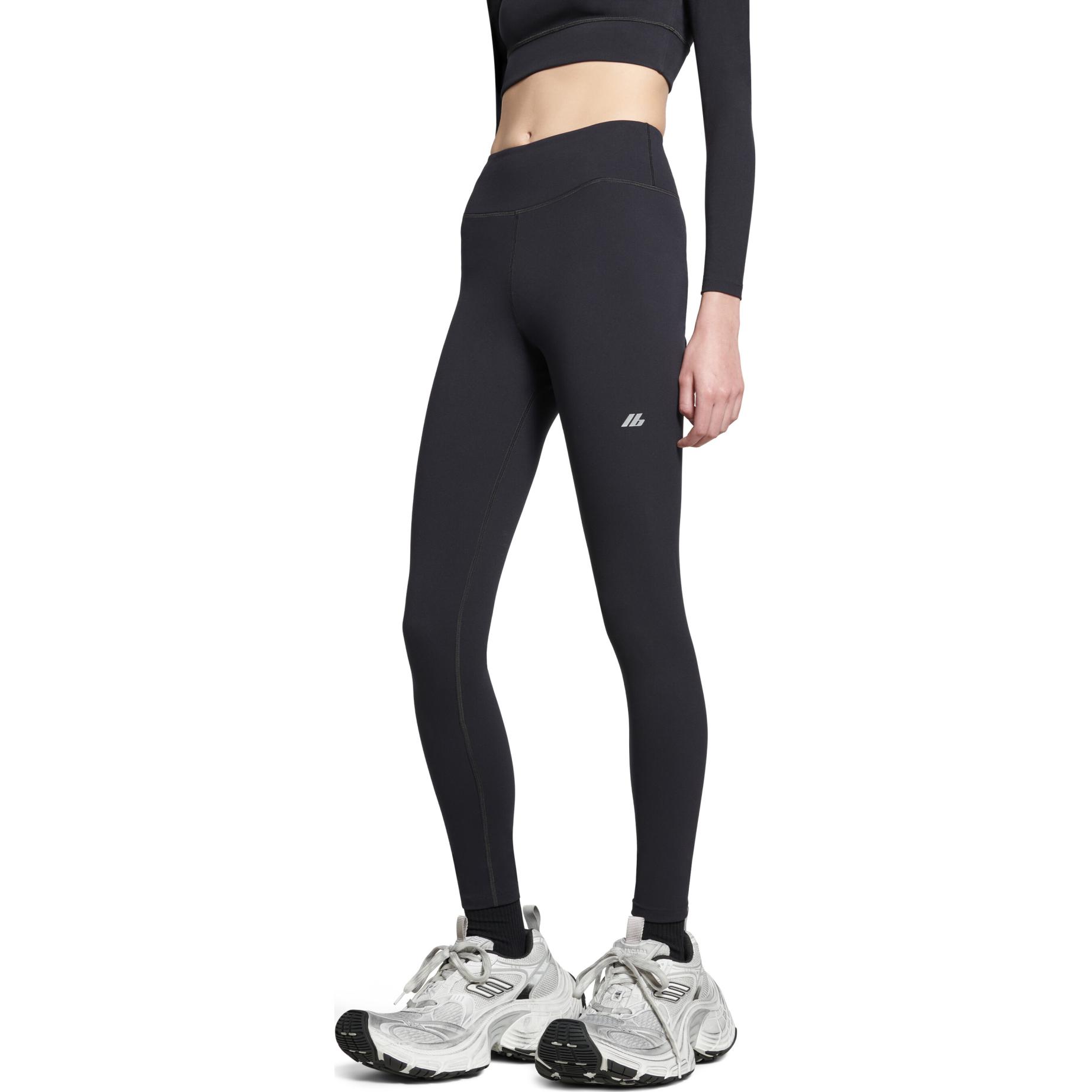 Sizing Balenciaga FW24 Mid-Waist Logo Slim Fit Casual Leggings Unisex - Black 7932944E2B91081