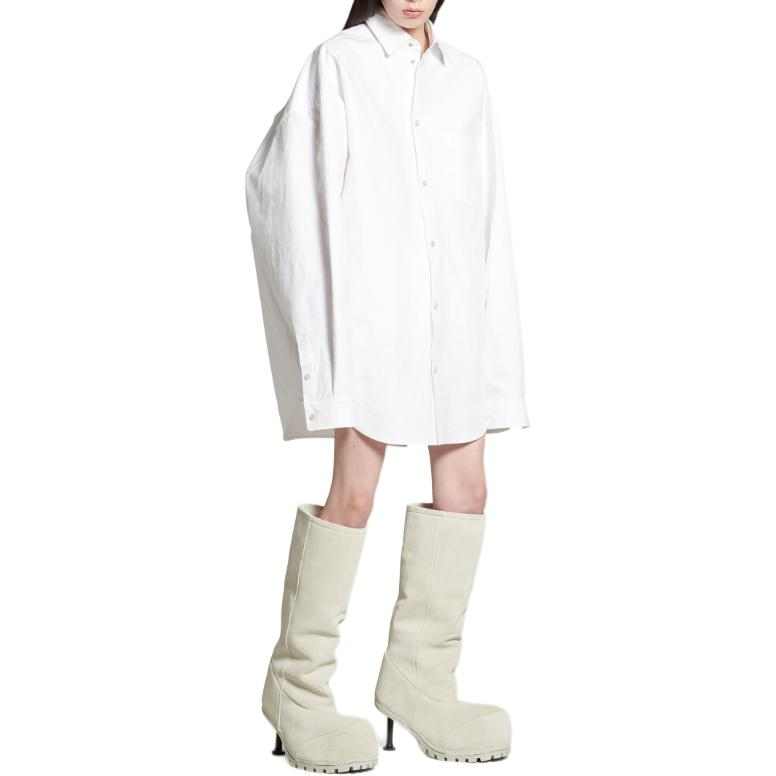 Shop 발렌시아가 FW24 오버사이즈 화이트 긴팔 셔츠 유니섹스 794462TQM309140