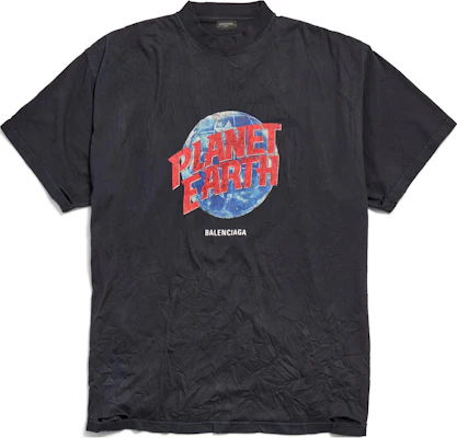 Balenciaga FW24 地球標誌黑色圓領短袖T恤 男款 常規版型 787349TRVC91055 Order Balenciaga FW24 地球標誌黑色圓領短袖T恤 男款 常規版型 787349TRVC91055