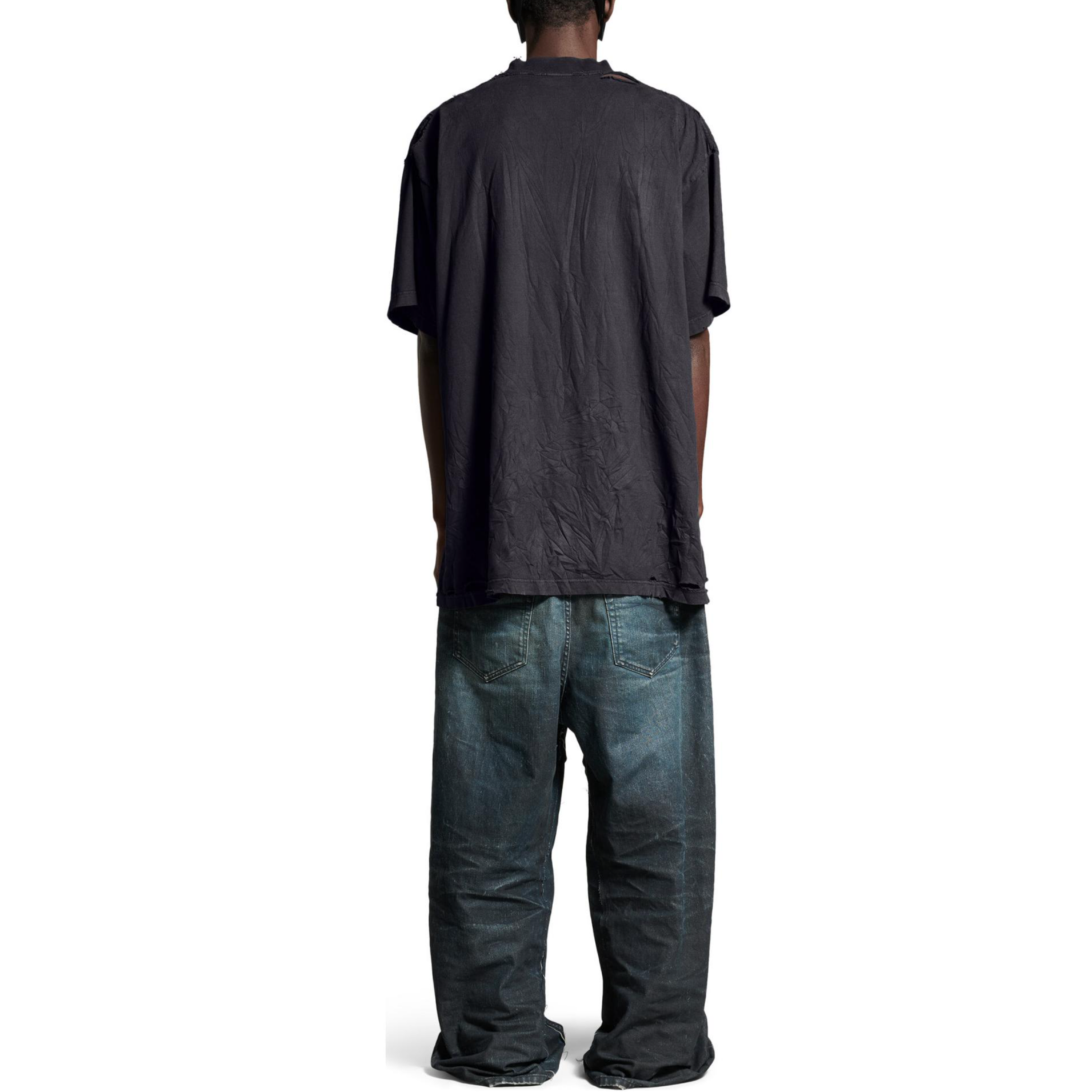 Purchase Balenciaga FW24 地球標誌黑色圓領短袖T恤 男款 常規版型 787349TRVC91055