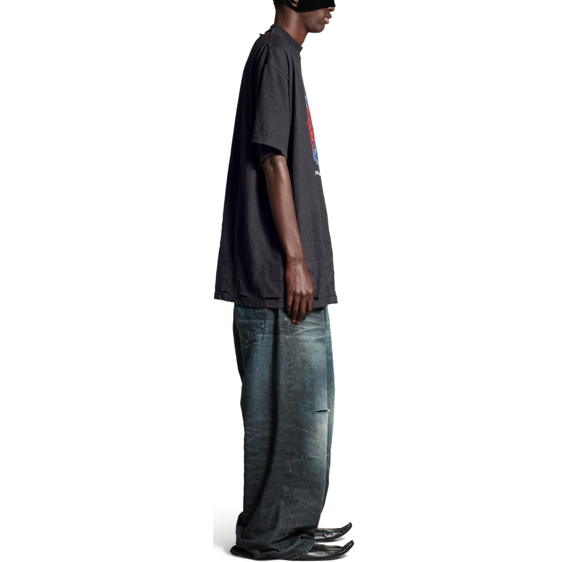 Details for Balenciaga FW24 地球標誌黑色圓領短袖T恤 男款 常規版型 787349TRVC91055