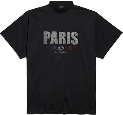 Balenciaga FW24 水鑽標誌黑色寬鬆版男女款圓領T恤 787349TRVL51000 Buy Balenciaga FW24 水鑽標誌黑色寬鬆版男女款圓領T恤 787349TRVL51000