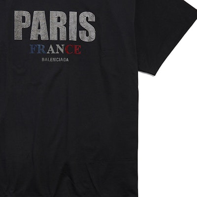 Balenciaga FW24 水鑽標誌黑色寬鬆版男女款圓領T恤 787349TRVL51000 Purchase Balenciaga FW24 水鑽標誌黑色寬鬆版男女款圓領T恤 787349TRVL51000