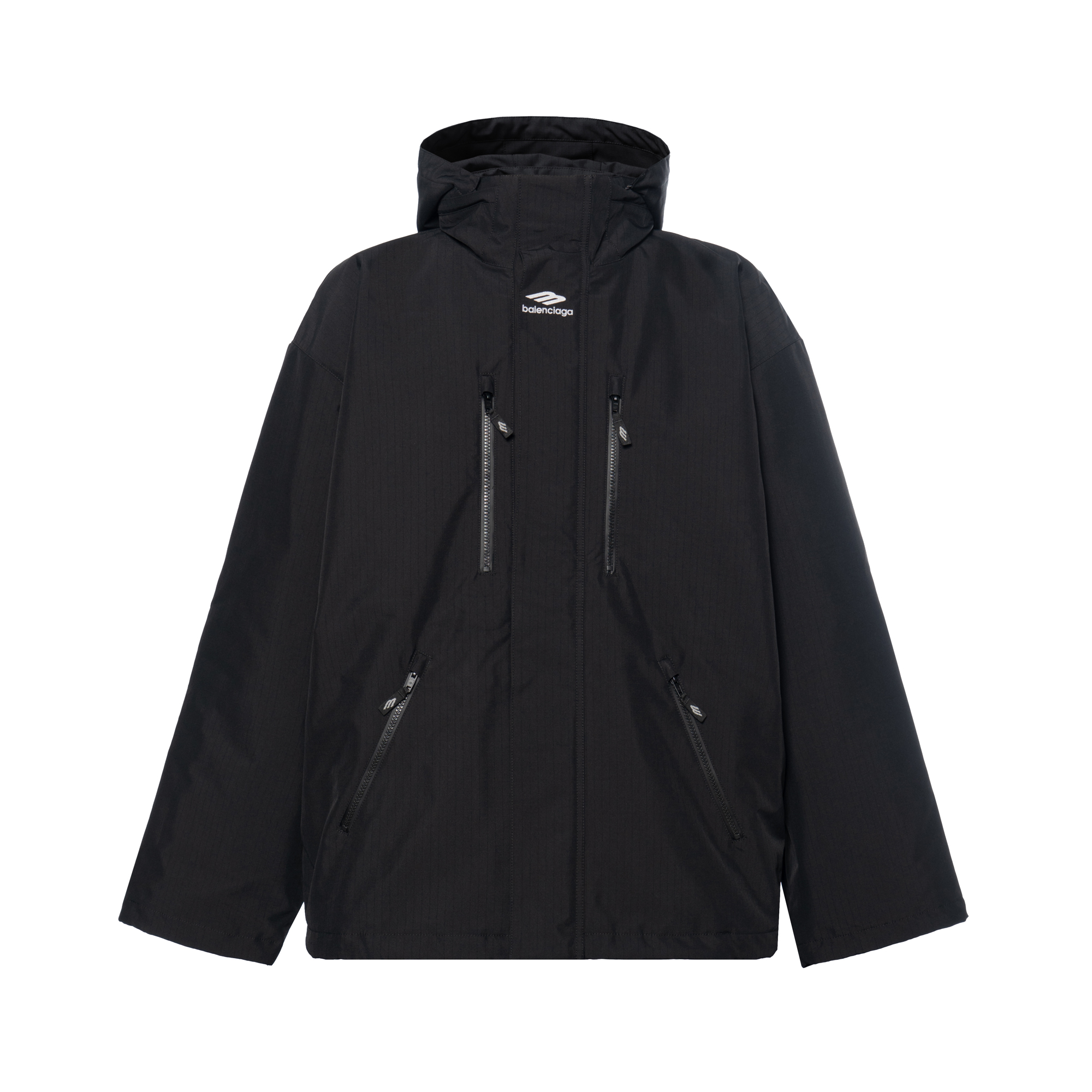 Balenciaga FW24 Skiwear  Black Letter Logo Zip-Up Hoodie Jacket. 809473TPO411000