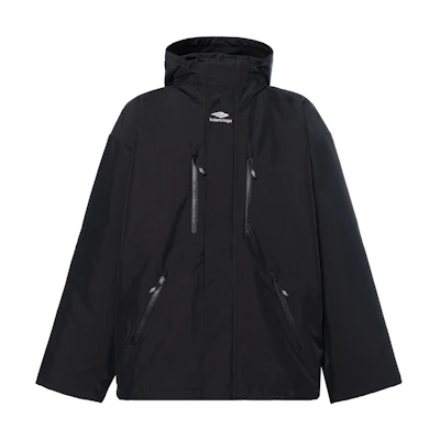 Balenciaga FW24 Skiwear Black Letter Logo Zip-Up Hoodie Jacket. 809473TPO411000