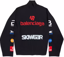 Balenciaga FW24 Skiwear Letter Print Black Turtleneck Oversized Sweater Unisex. 799917T16962771 Balenciaga FW24 Skiwear Letter Print Black Turtleneck Oversized Sweater Unisex. 799917T16962771