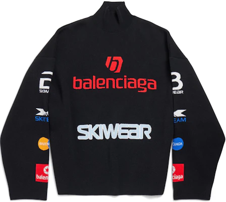バレンシアガ FW24 スキーレタープリント ブラック タートルネック オーバーサイズ セーター 男女兼用 799917T16962771 Buy バレンシアガ FW24 スキーレタープリント ブラック タートルネック オーバーサイズ セーター 男女兼用 799917T16962771