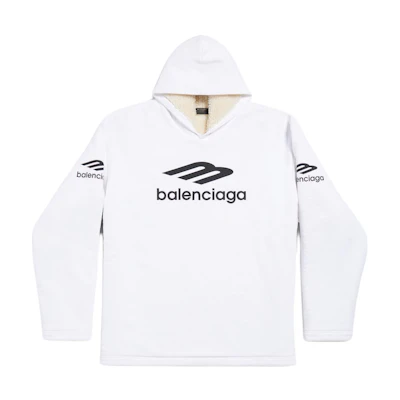 Balenciaga FW24 Skiwear Letter Print Long Hoodie White Unisex Loose Fit 773685TPVQ69000