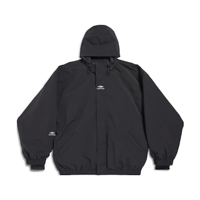 Balenciaga FW24 Skiwear Logo Zip-Up Hooded Parka Jacket Black Menswear Loose Fit 773988TPO411000