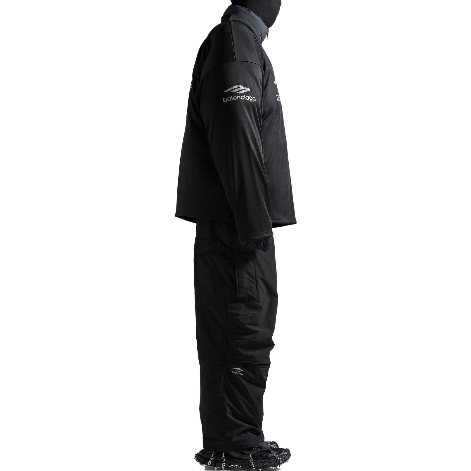 Sizing 巴黎世家 FW24 滑雪系列V领长袖宽松版T恤 黑色 779988TPVQ51000