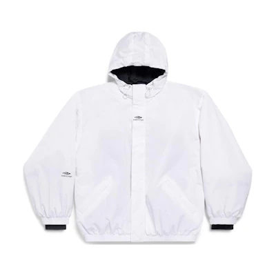 Balenciaga FW24 Skiwear White Zip-Up Hoodie Jacket for Men - Loose Fit 773988TPO419000
