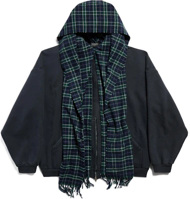 Balenciaga FW24 海軍藍純色連帽拉鍊外套 寬鬆款 男女適用 794747TQVM24021 Buy Balenciaga FW24 海軍藍純色連帽拉鍊外套 寬鬆款 男女適用 794747TQVM24021