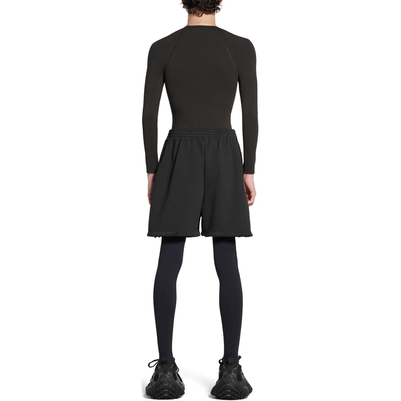 Balenciaga FW24 Solid Color Logo Mid-Waist Straight Casual Shorts Unisex Black. 676137TQVY11083 圖 4