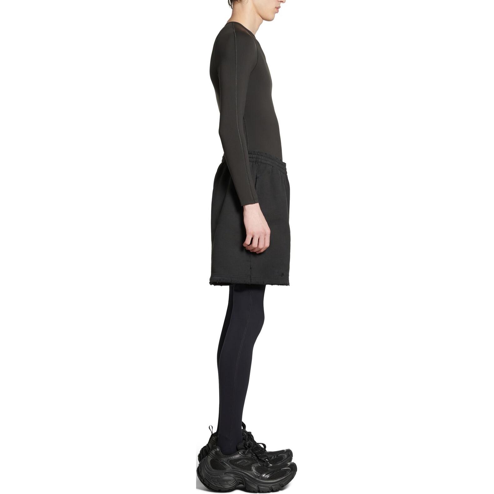 Balenciaga FW24 Solid Color Logo Mid-Waist Straight Casual Shorts Unisex Black. 676137TQVY11083 圖 6