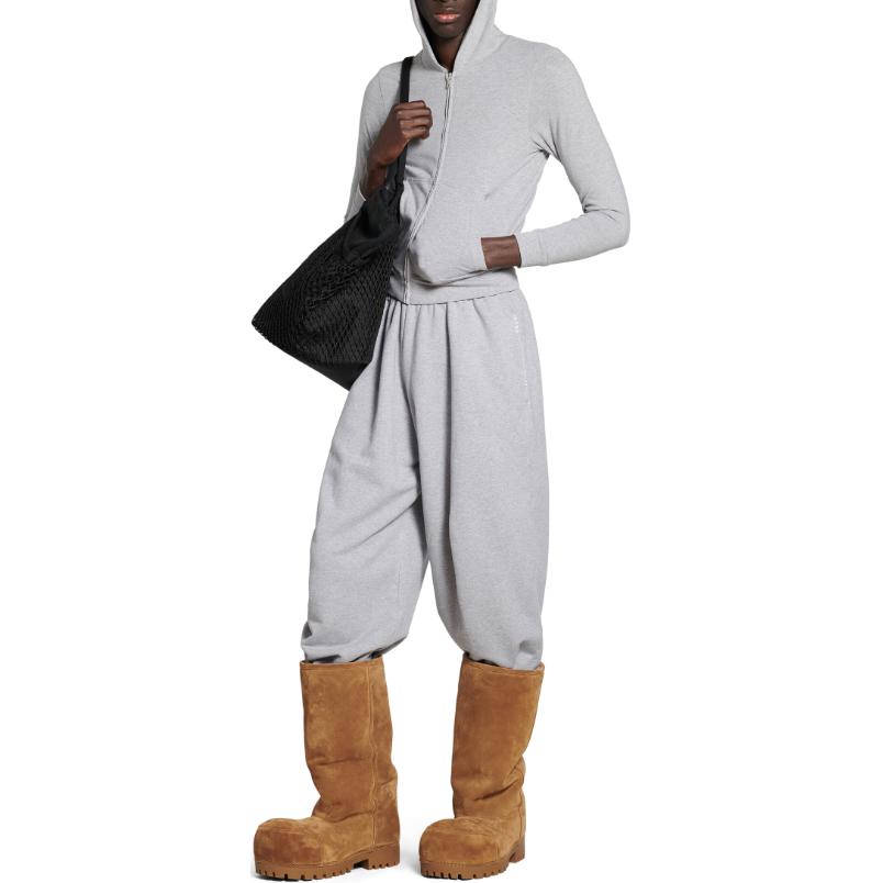 Shop 발렌시아가 FW24 유니섹스 핏 지퍼 후디 그레이 화이트 787359TQVD71300