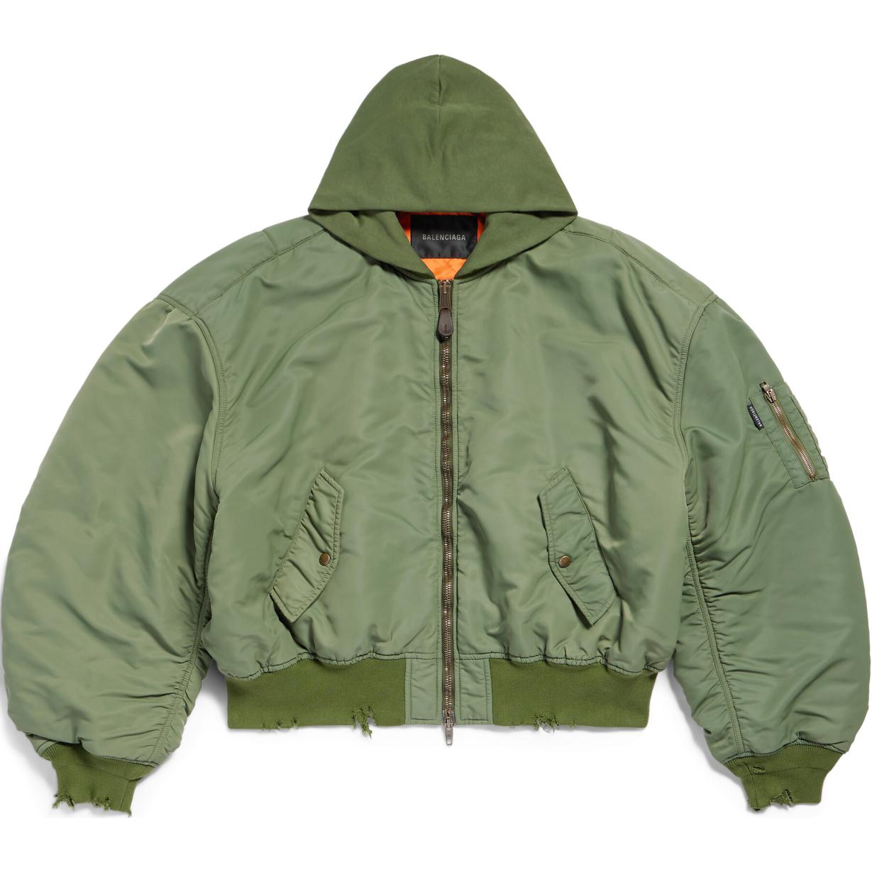 Balenciaga FW24 Unisex Green Hoodie Zip-Up Cotton Jacket Loose Fit. 796940TPO042840 圖 2