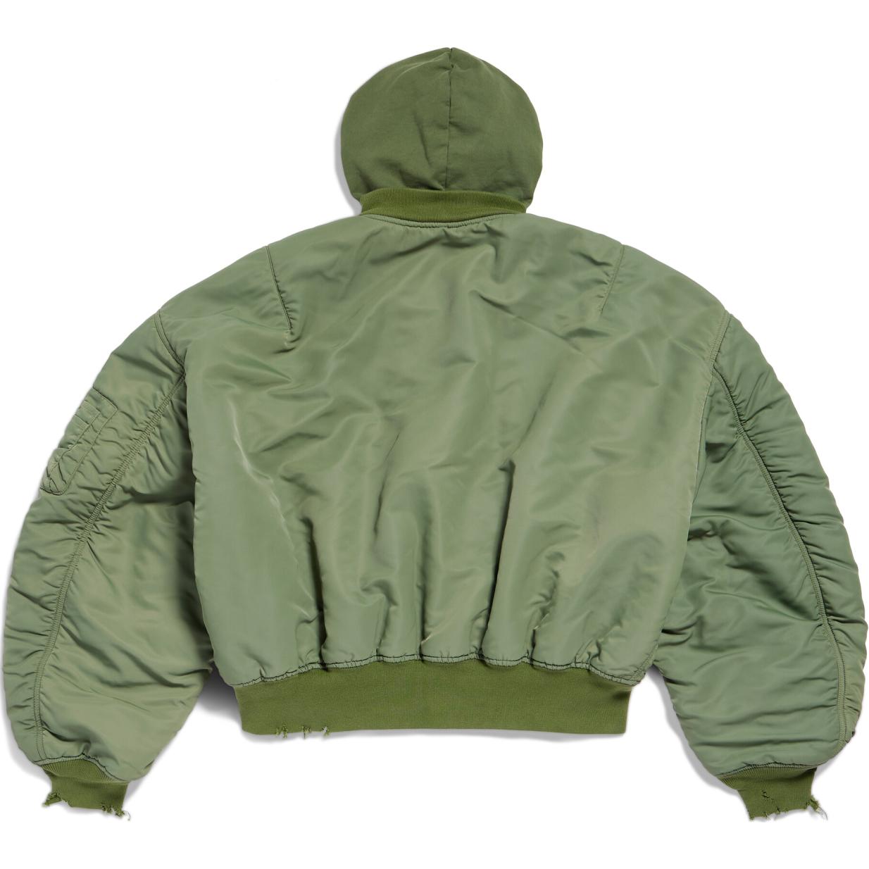 Balenciaga FW24 Unisex Green Hoodie Zip-Up Cotton Jacket Loose Fit. 796940TPO042840 圖 3