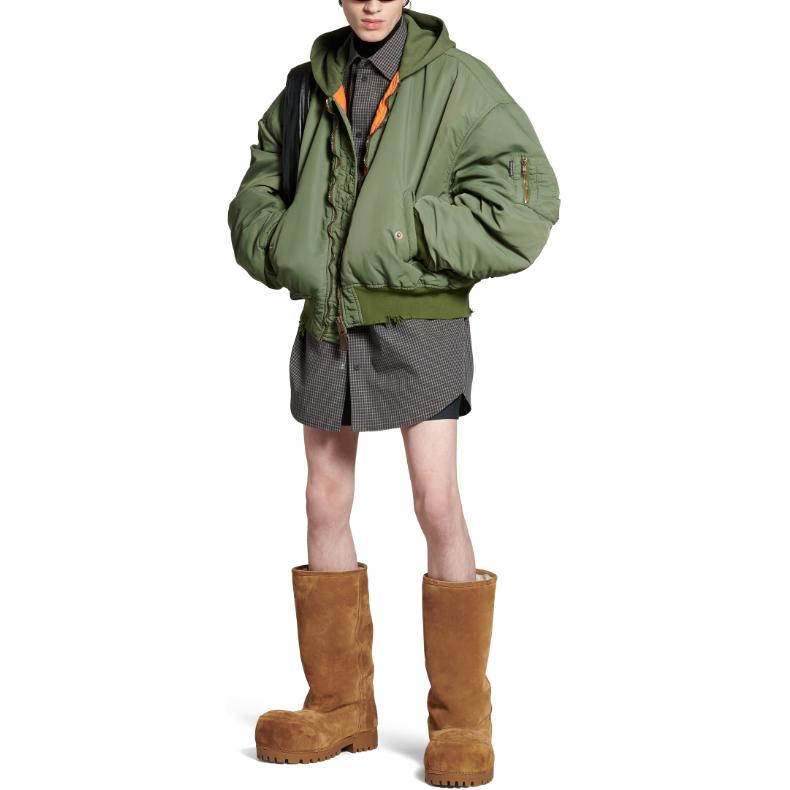 Balenciaga FW24 Unisex Green Hoodie Zip-Up Cotton Jacket Loose Fit. 796940TPO042840 圖 4