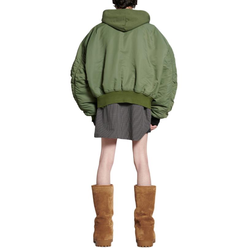 Balenciaga FW24 Unisex Green Hoodie Zip-Up Cotton Jacket Loose Fit. 796940TPO042840 圖 5