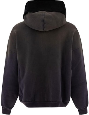 Balenciaga FW24 Vintage-Style Black Hoodie Zip Jacket Loose Fit 794747TQVD8 Lookbook Balenciaga FW24 Vintage-Style Black Hoodie Zip Jacket Loose Fit 794747TQVD8