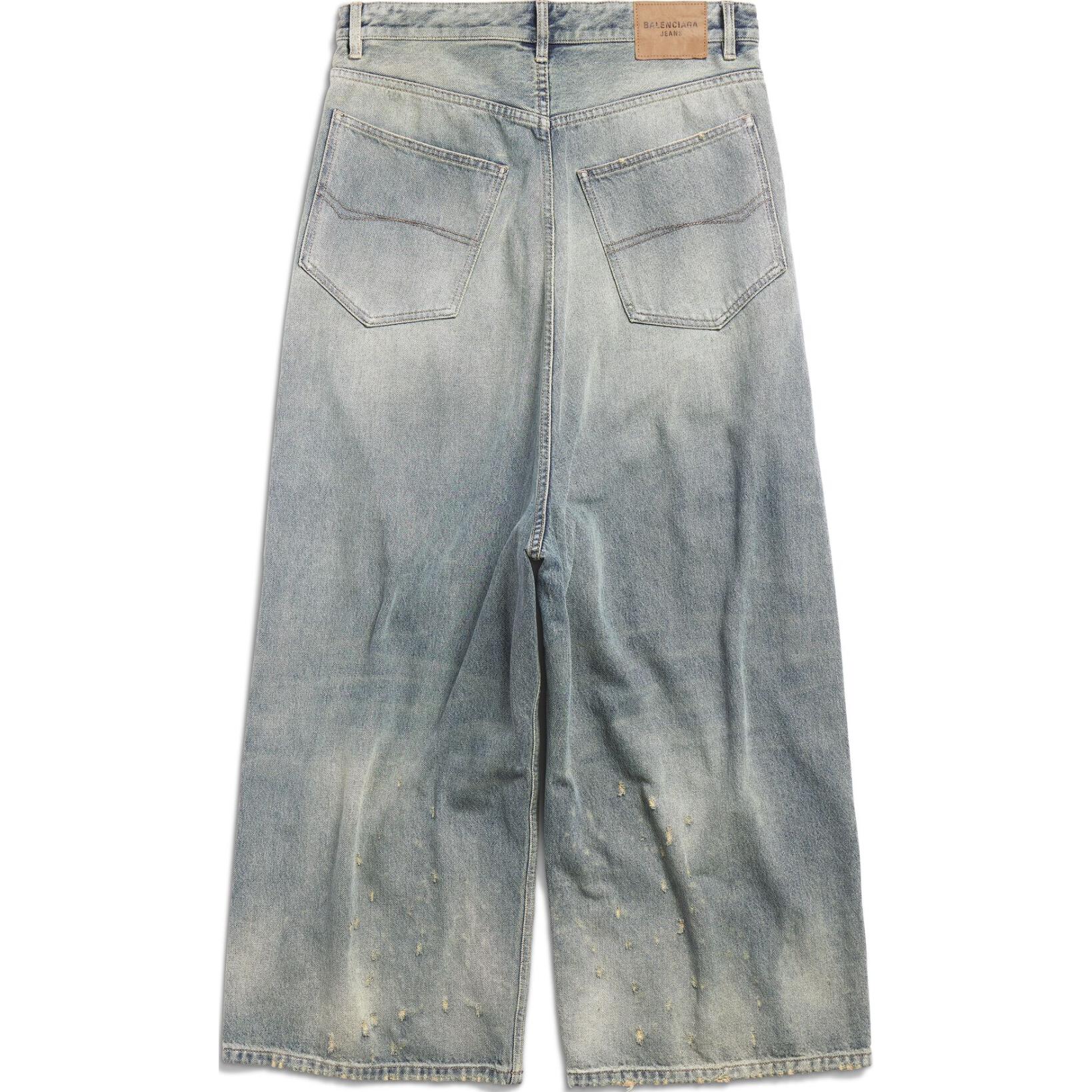 Lookbook 巴黎世家FW24低腰寬褲 藍色中性休閒款適合搜尋 706652TJW952204