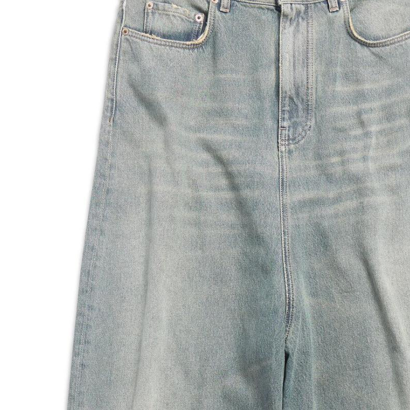 Details for 巴黎世家FW24低腰寬褲 藍色中性休閒款適合搜尋 706652TJW952204