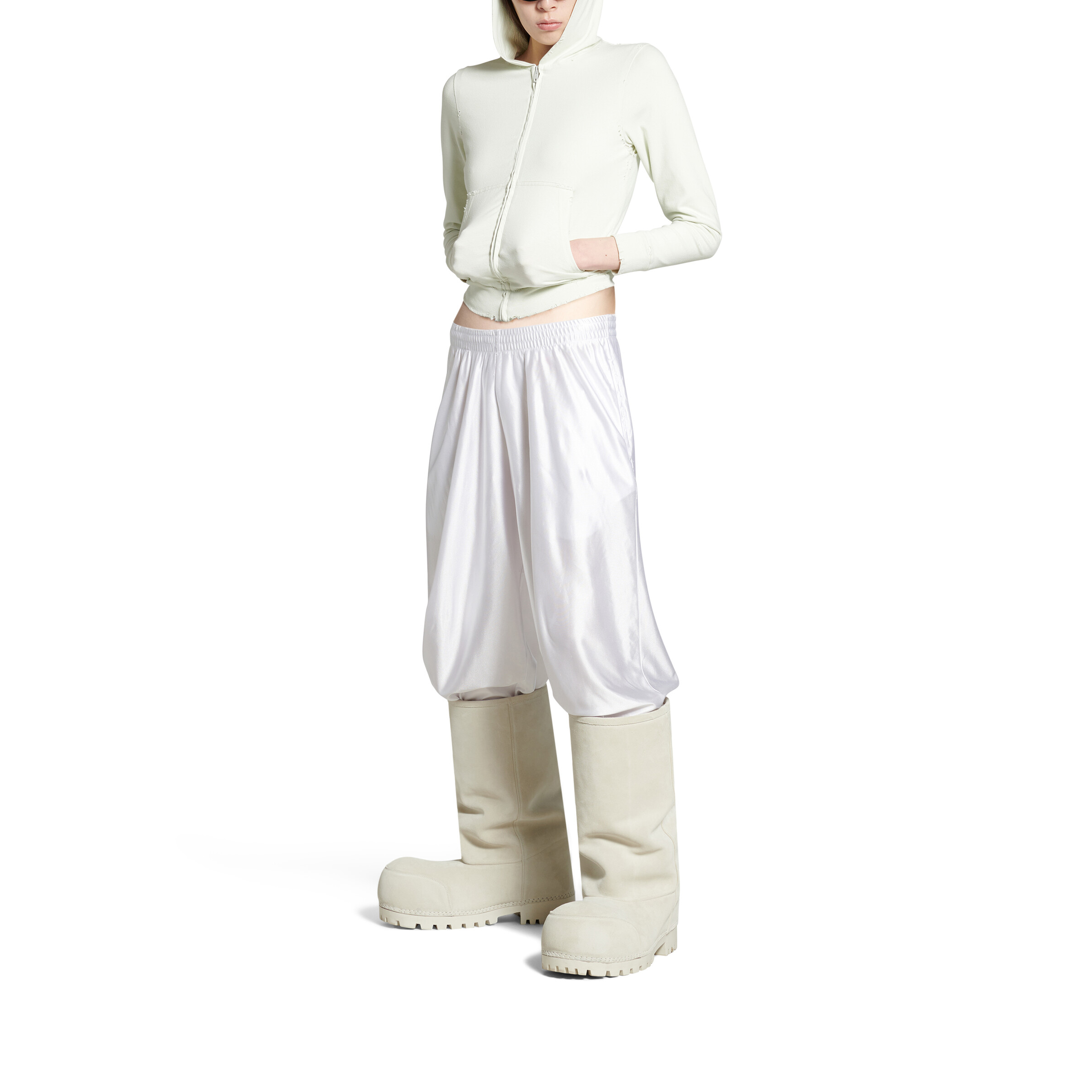 Details for 巴黎世家 FW24 白色針織運動褲 彈性腰帶 寬鬆版型 男女適穿. 787357TJV209000