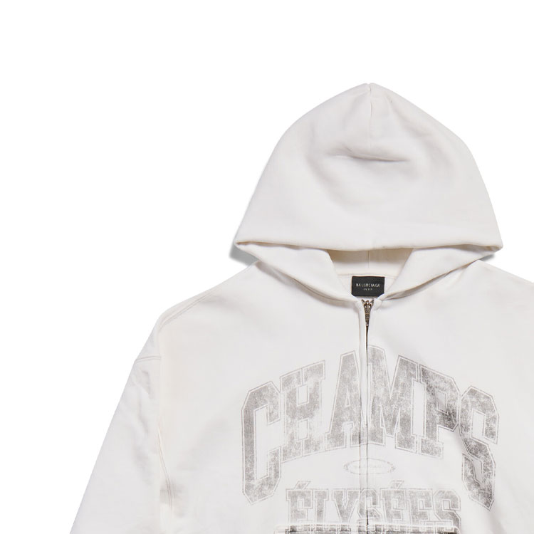 Balenciaga FW24 White Letter Print Zip Hoodie Unisex Regular Fit 803264TRVM99016 圖 4