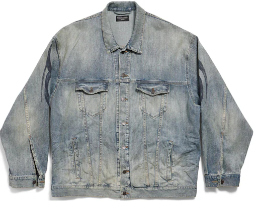 Balenciaga FW24 Y2K 印花淺藍牛仔外套 寬鬆版型 809457TRW775760 Buy Balenciaga FW24 Y2K 印花淺藍牛仔外套 寬鬆版型 809457TRW775760