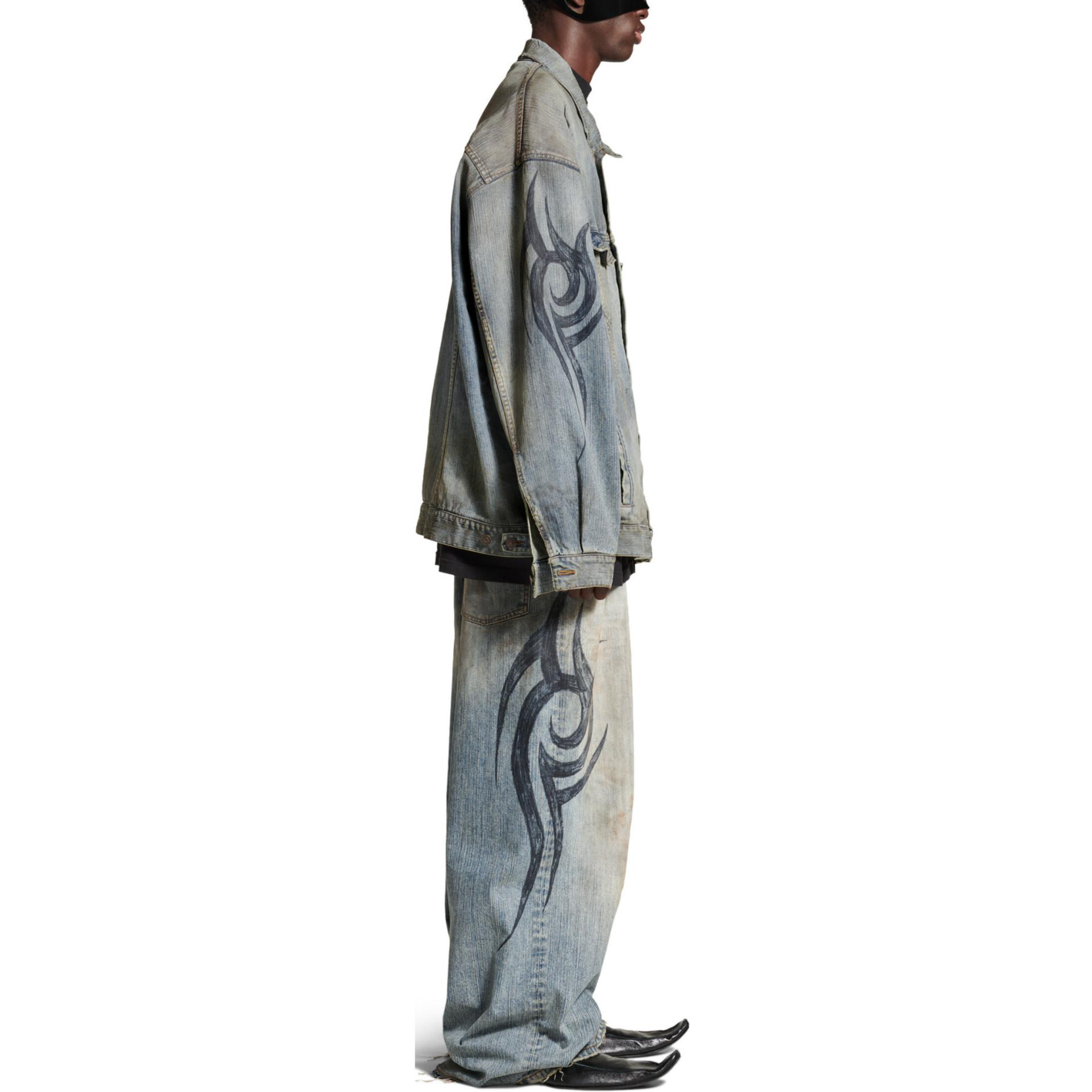 Details for Balenciaga FW24 Y2K 印花淺藍牛仔外套 寬鬆版型 809457TRW775760