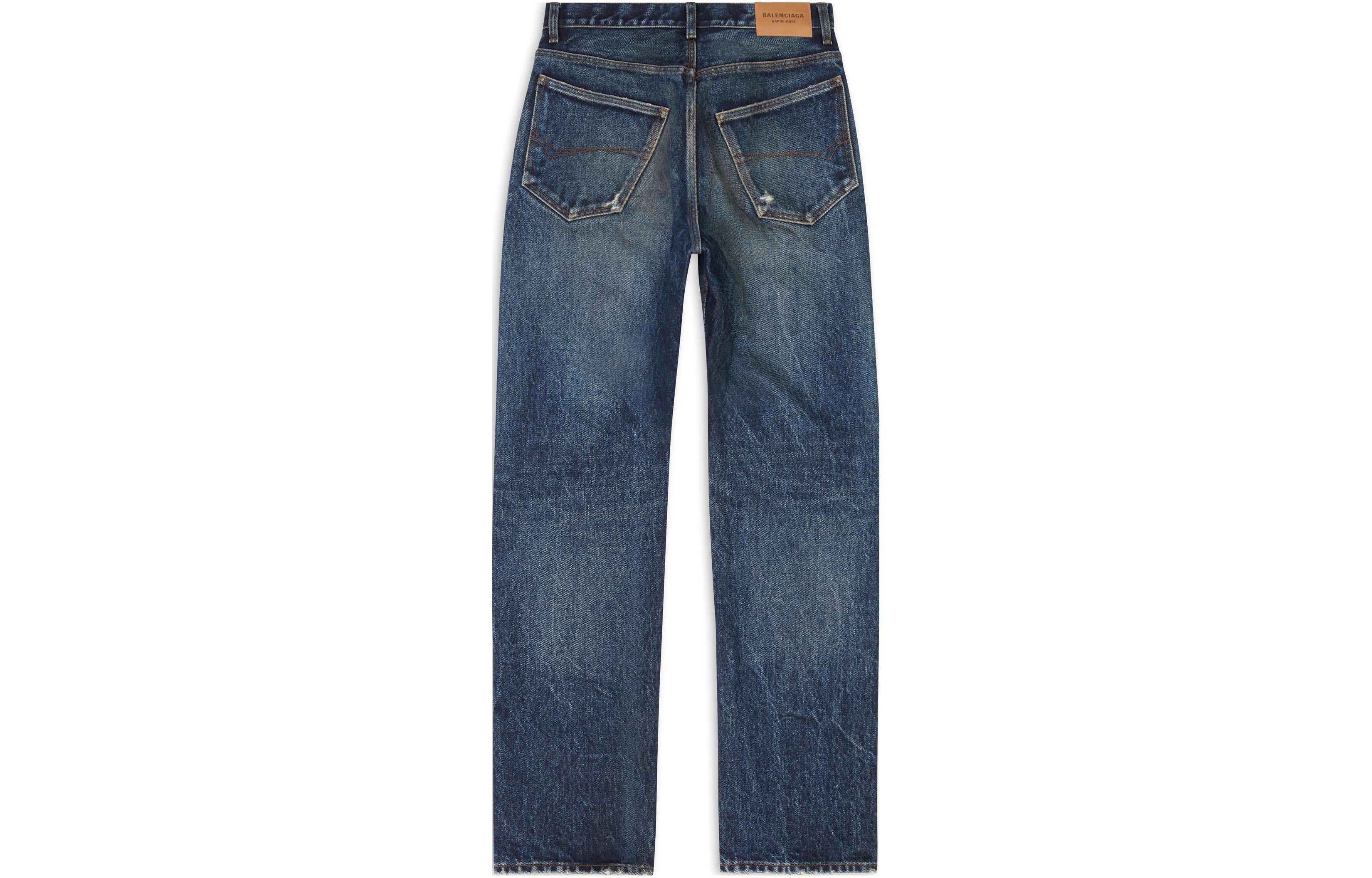 Lookbook 발렌시아가 가드로브 23SS 디스트레스 캐주얼 루즈핏 청바지 데님 블루. 724715TNW514021
