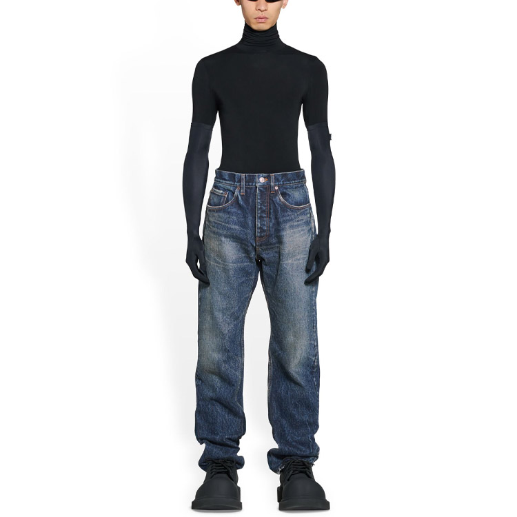 Shop 발렌시아가 가드로브 23SS 디스트레스 캐주얼 루즈핏 청바지 데님 블루. 724715TNW514021